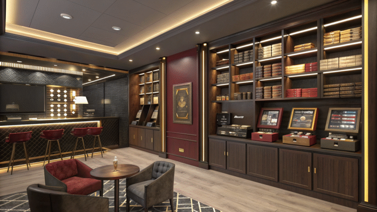 Smoke shop and slot machine interior design